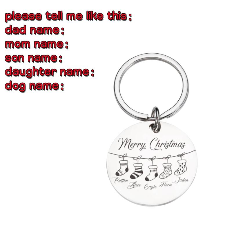 Family Keychain Parents Children Present Keyring Bag Charm Gift Key Chain