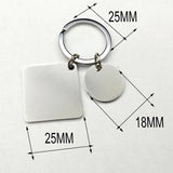 Engraved Calendar Date Key Chain Ring Stainless Steel Wedding Anniversary Gift