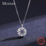 925 Silver Snowflake Pendant Necklace Women Christmas