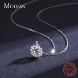 925 Silver Snowflake Pendant Necklace Women Christmas