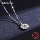 925 Silver Snowflake Pendant Necklace Women Christmas