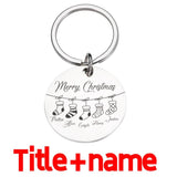 Christmas Keychain Name Stainless Steel Family Personalized Gift Accessories