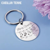 Christmas Keychain Name Stainless Steel Family Personalized Gift Accessories
