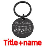 Christmas Keychain Name Stainless Steel Family Personalized Gift Accessories