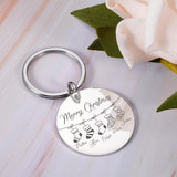 Christmas Keychain Name Stainless Steel Family Personalized Gift Accessories