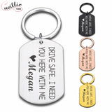 Fathers Ride Safe Keychain Biker Motorcycle Keyring Gift for Him