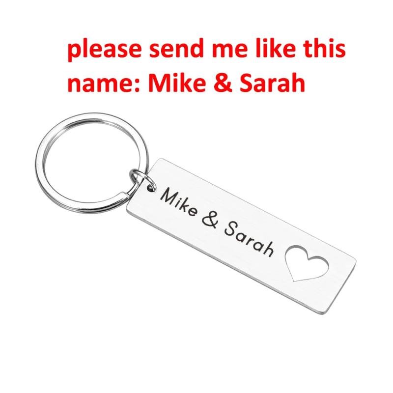 Personalized Heart Keychain Lover Name for Wedding Couples Keychain
