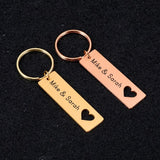 Personalized Heart Keychain Lover Name for Wedding Couples Keychain