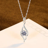 Eye Shape Zircon 925 Sterling Silver Necklace For Women
