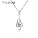 Eye Shape Zircon 925 Sterling Silver Necklace For Women