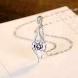 Eye Shape Zircon 925 Sterling Silver Necklace For Women