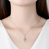Eye Shape Zircon 925 Sterling Silver Necklace For Women