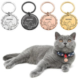 Custom Pet ID Tag Engraved Cat Dog Leash Address Keychain