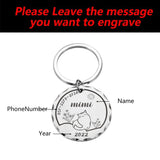 Custom Pet ID Tag Engraved Cat Dog Leash Address Keychain