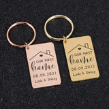 Personalized House Keychain for Couple - Our First Home