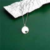925 Silver Heart Pendant Necklace Cutout Design