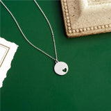 925 Silver Heart Pendant Necklace Cutout Design