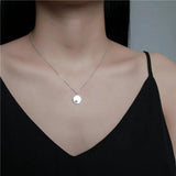 925 Silver Heart Pendant Necklace Cutout Design
