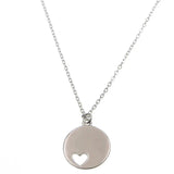 925 Silver Heart Pendant Necklace Cutout Design