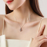 Ailmay925 Sterling Silver Water Drop Shape Pendant Necklace