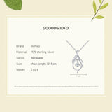 Ailmay925 Sterling Silver Water Drop Shape Pendant Necklace