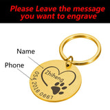 Custom Pet ID Keychain - Personalized Dog or Cat Name Tag