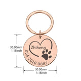 Custom Pet ID Keychain - Personalized Dog or Cat Name Tag