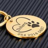 Custom Pet ID Keychain - Personalized Dog or Cat Name Tag