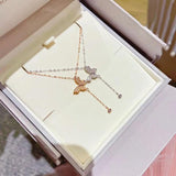 Vintage Butterfly Pendant Necklace for Women Wedding Jewelry