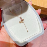Vintage Butterfly Pendant Necklace for Women Wedding Jewelry