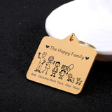Family Love Keychain Choose Family Member Pattern Parents Children Keychain