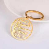 Cazador Tree Of Life Family Name Keychain Personalized Couple Gift