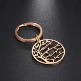 Cazador Tree Of Life Family Name Keychain Personalized Couple Gift