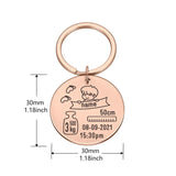 Personalized Baby Keychain Name Birth Weight Height Newborn Gift