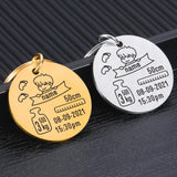 Personalized Baby Keychain Name Birth Weight Height Newborn Gift