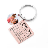 Personalized Baby Photo Keychain Name Birth Date Circle Keyring Jewelry