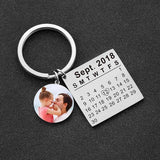 Personalized Baby Photo Keychain Name Birth Date Circle Keyring Jewelry