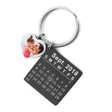 Personalized Baby Photo Keychain Name Birth Date Circle Keyring Jewelry