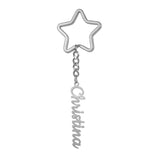 Star Shape Key Ring Name Key Chain Stainless Steel Pendant Keychain