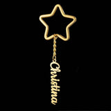 Star Shape Key Ring Name Key Chain Stainless Steel Pendant Keychain