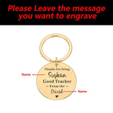 Personalized Teacher's Name Keychain - Dear Teacher Key Ring