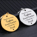 Personalized Teacher's Name Keychain - Dear Teacher Key Ring