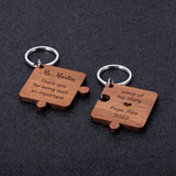 Personalized Teacher's Keychain Wooden Puzzle Keychain
