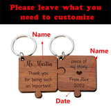 Personalized Teacher's Keychain Wooden Puzzle Keychain