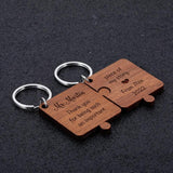Personalized Teacher's Keychain Wooden Puzzle Keychain