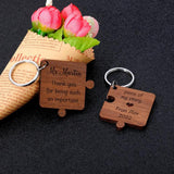 Personalized Teacher's Keychain Wooden Puzzle Keychain