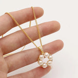 Baroque Pearls Choker Round Necklace 14K Brass Chain for Women