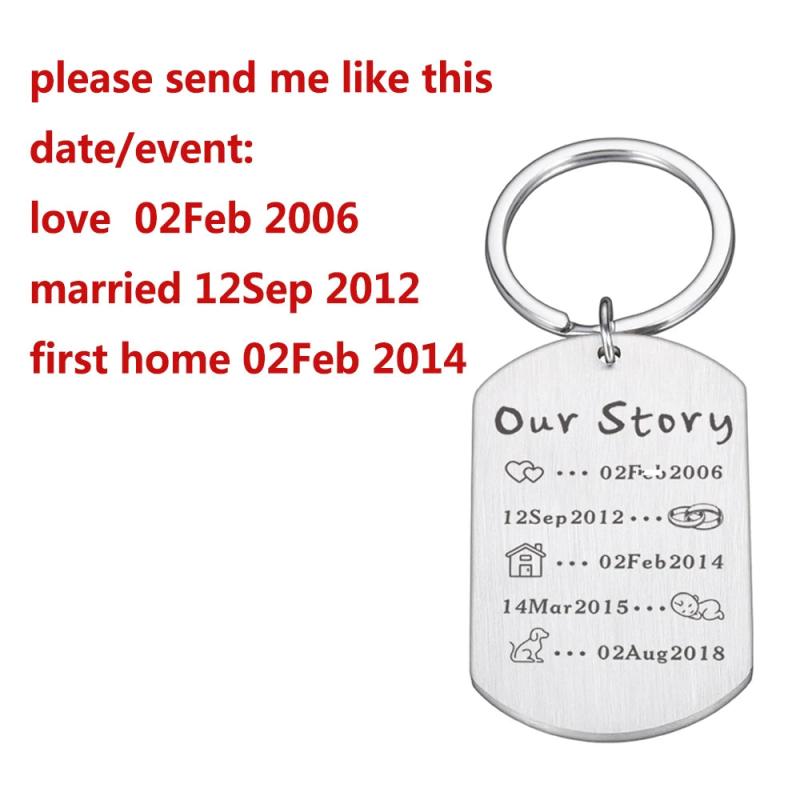 Personalized Our Story Keychain Important Event Year Keyrings Gift