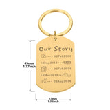 Personalized Our Story Keychain Important Event Year Keyrings Gift