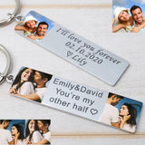 Personalized Photo Keychains Keychain with Picture Anniversary Keyring Gift
